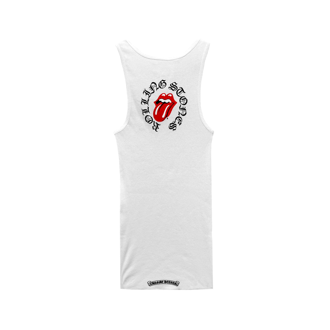Chrome Hearts Rolling Stones Tongue White Tank Top - SHENGLI ROAD MARKET