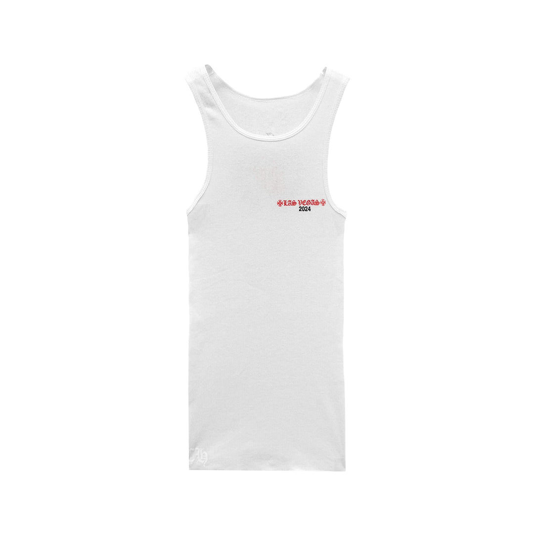 Chrome Hearts Rolling Stones Tongue White Tank Top - SHENGLI ROAD MARKET