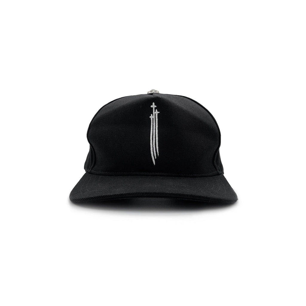 Chrome Hearts RS3 Triple Cross Embriodered Black Baseball Cap