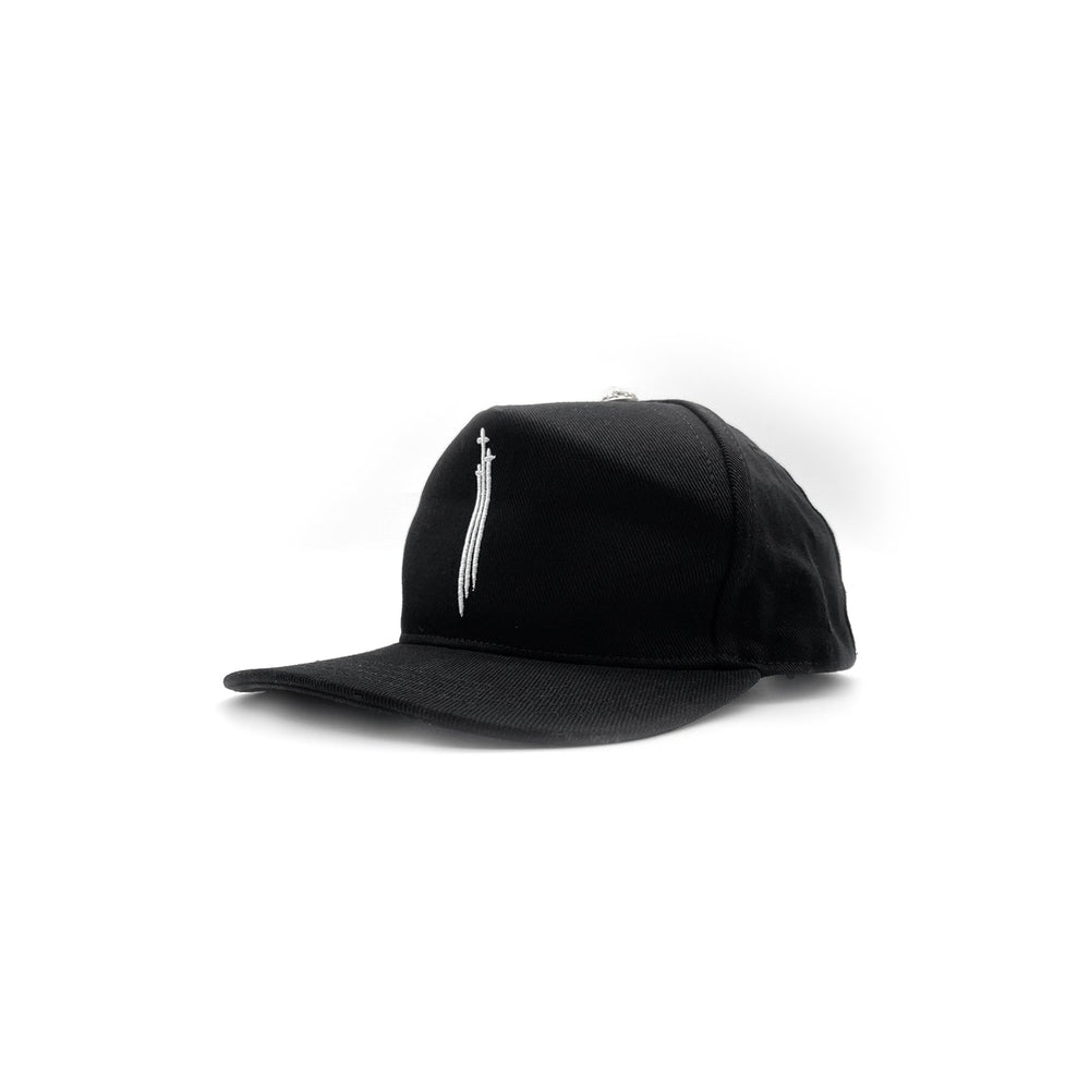 Chrome Hearts RS3 Triple Cross Embriodered Black Baseball Cap - SHENGLI ROAD MARKET