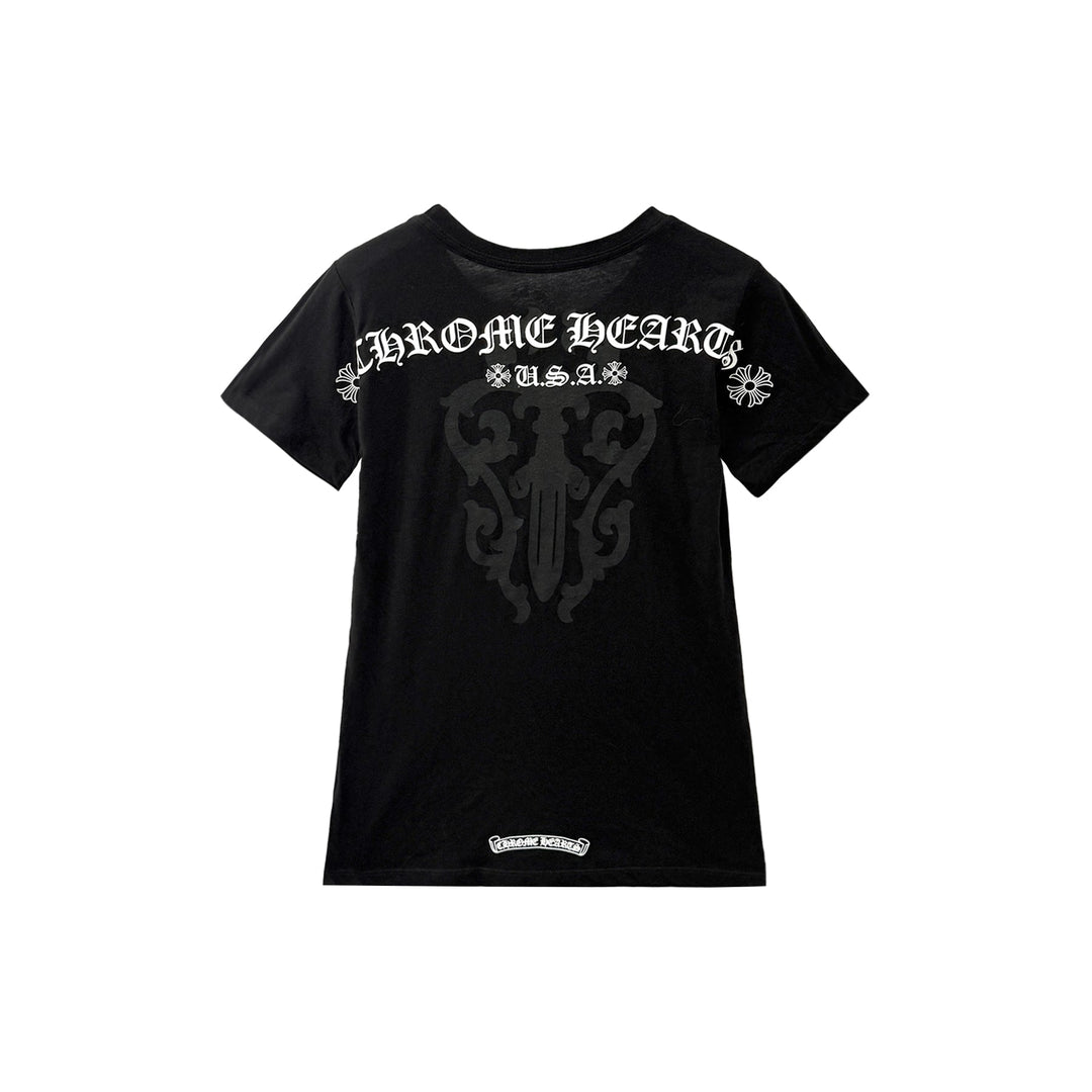 Chrome Hearts Script USA Dagger Women's Short Sleeve Tee - SHENGLI ROAD MARKET