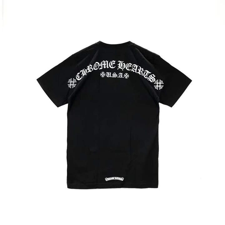 Chrome Hearts Script USA Logo Short Sleeve T-shirt - SHENGLI ROAD MARKET