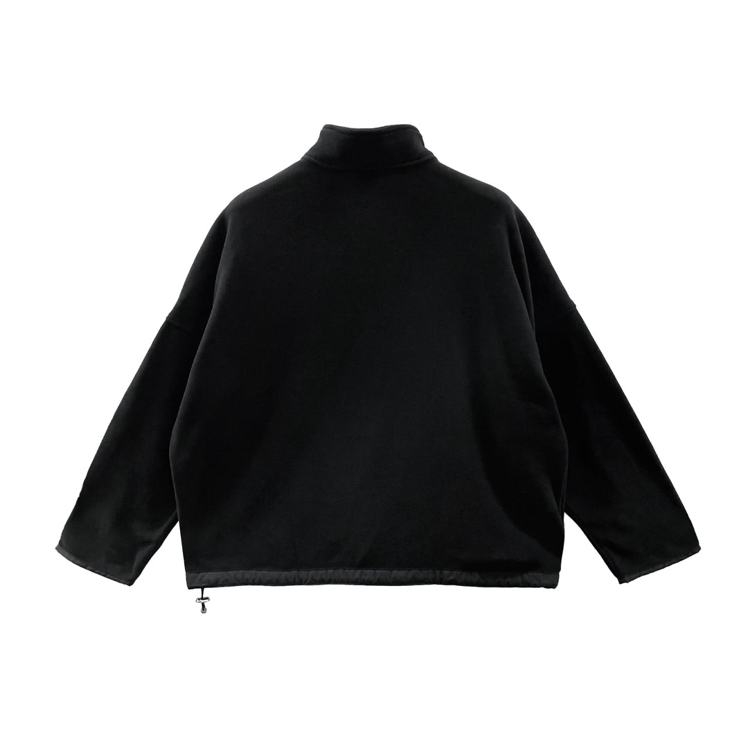 Chrome Hearts Scroll Cross Leather Patch Half Zip Fleece Sweatshirt - SHENGLI ROAD MARKET