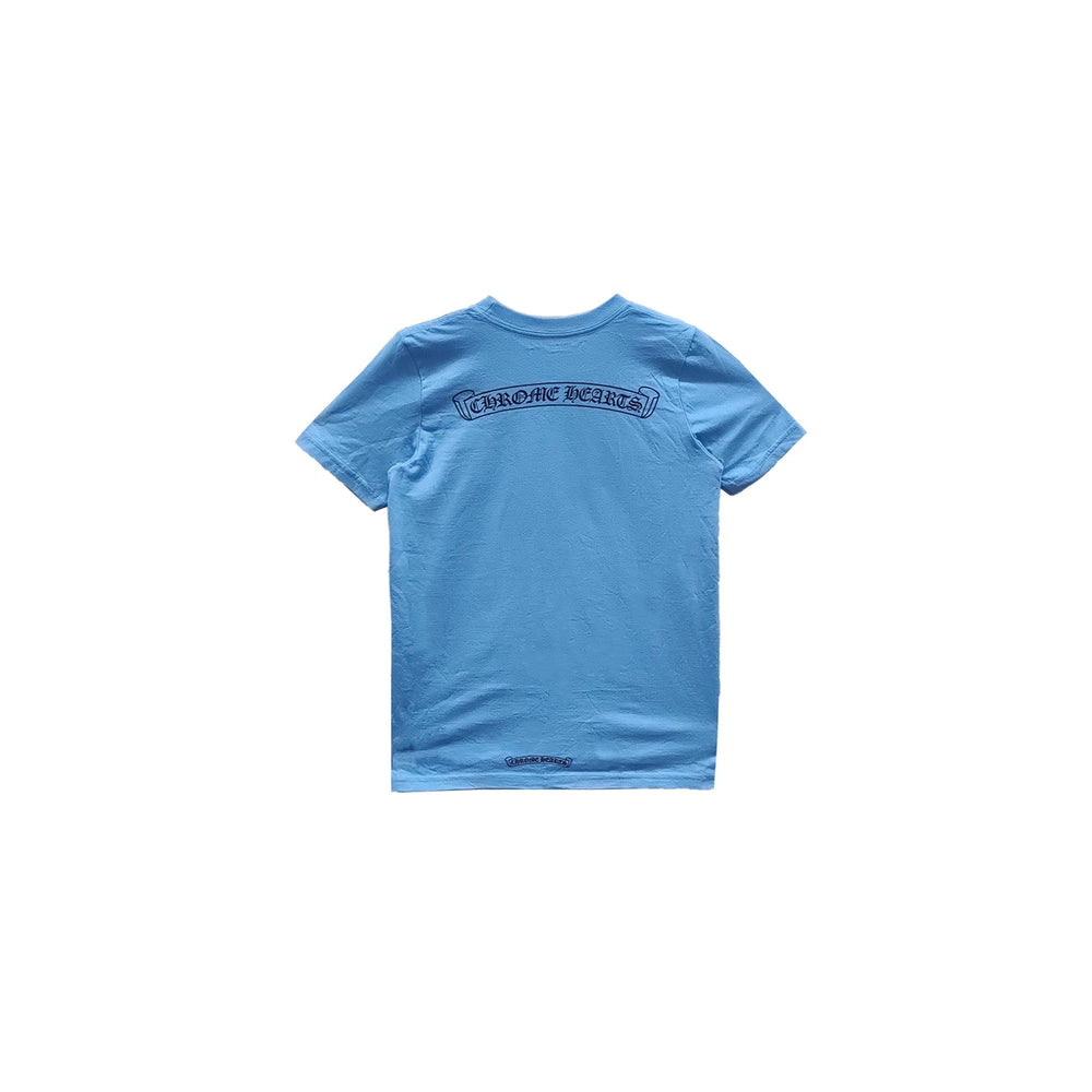 Chrome Hearts Scroll Label Blue T-Shirt Tee For Kids - SHENGLI ROAD MARKET