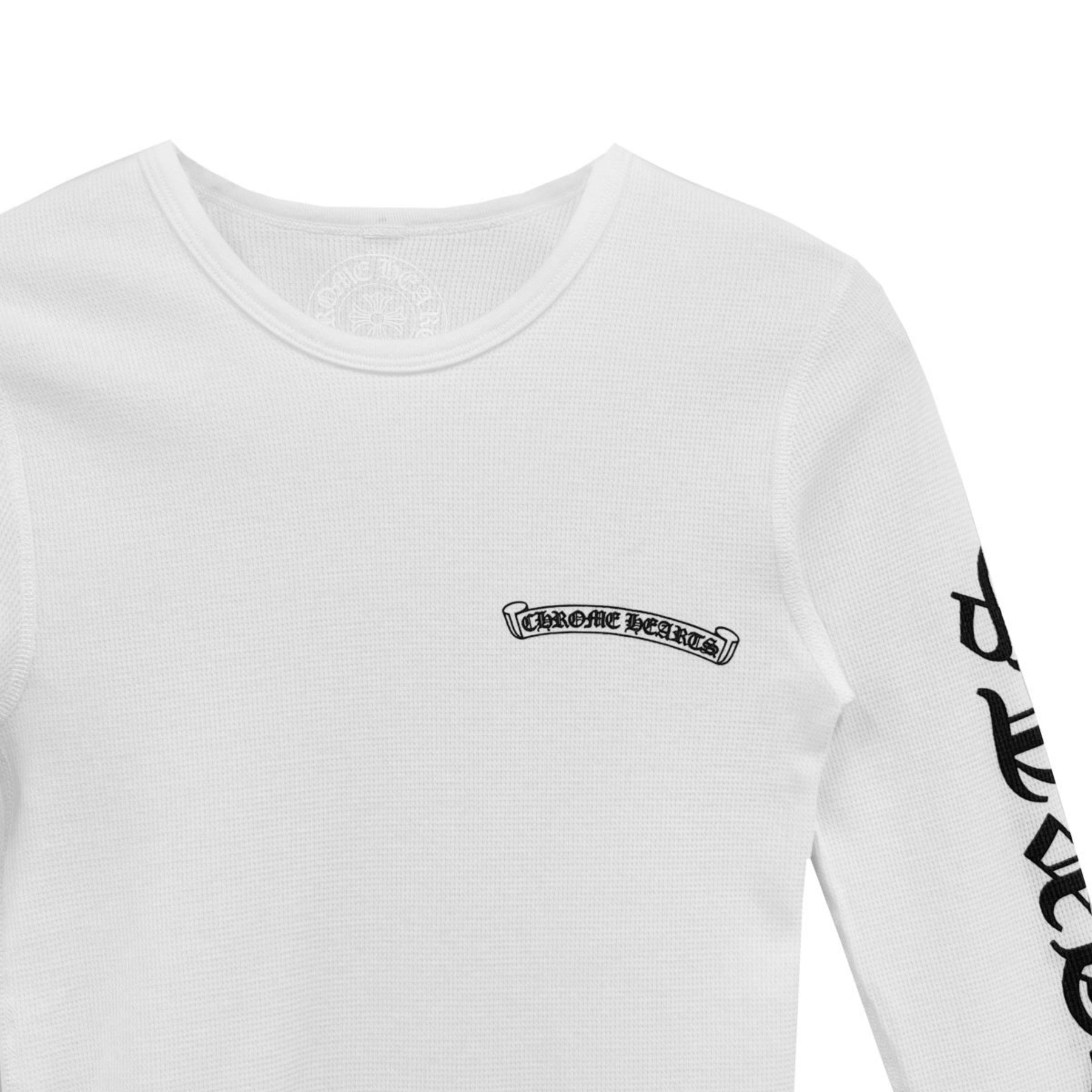 Chrome Hearts Scroll Label Sleeve Waffle Thermal Tee - SRM