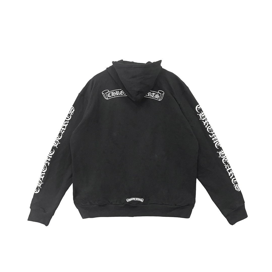 Chrome Hearts Scroll Logo Zip Up Hoodie - SHENGLI ROAD MARKET