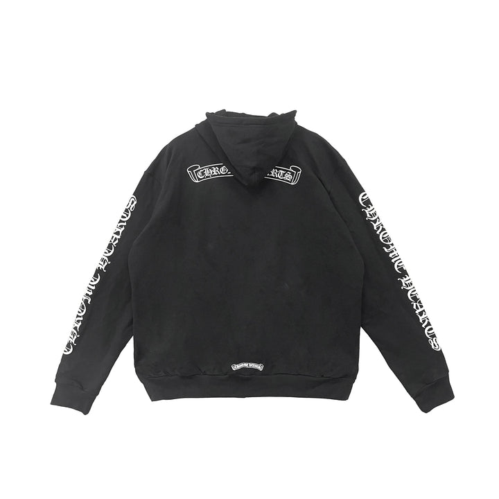 Chrome Hearts Scroll Logo Zip Up Hoodie - SHENGLI ROAD MARKET