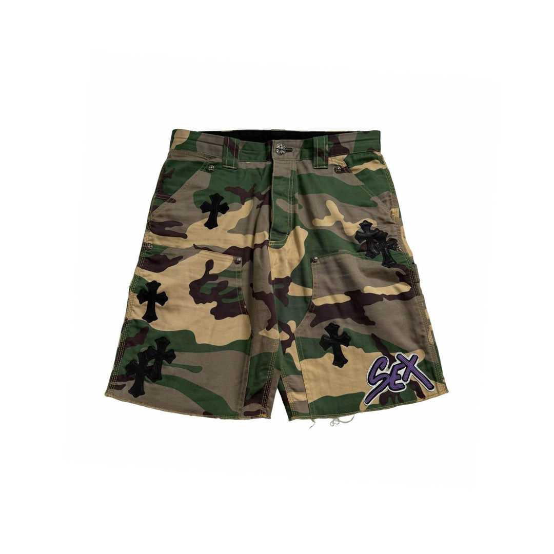 Chrome Hearts Sex Records Green Camouflage Carpenter Shorts - SHENGLI ROAD MARKET