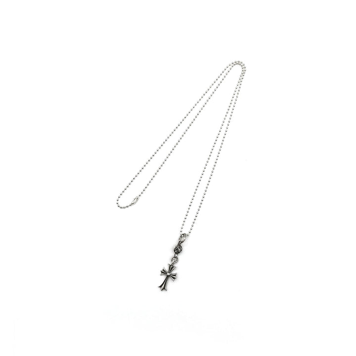 Chrome Hearts Silver 1 Ball Tiny Cross Ball Chain Necklace - SHENGLI ROAD MARKET