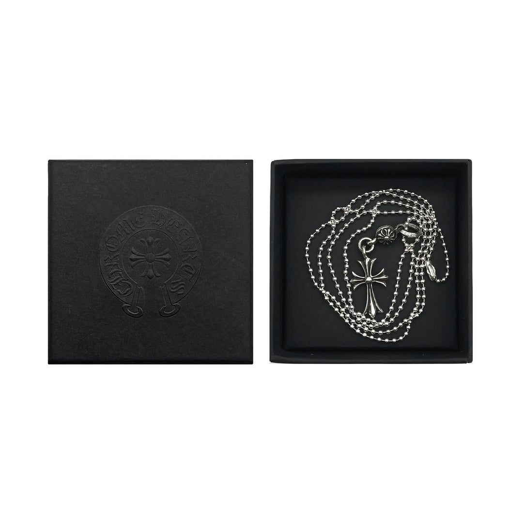 Chrome Hearts Silver 1 Ball Tiny Cross Ball Chain Necklace - SHENGLI ROAD MARKET