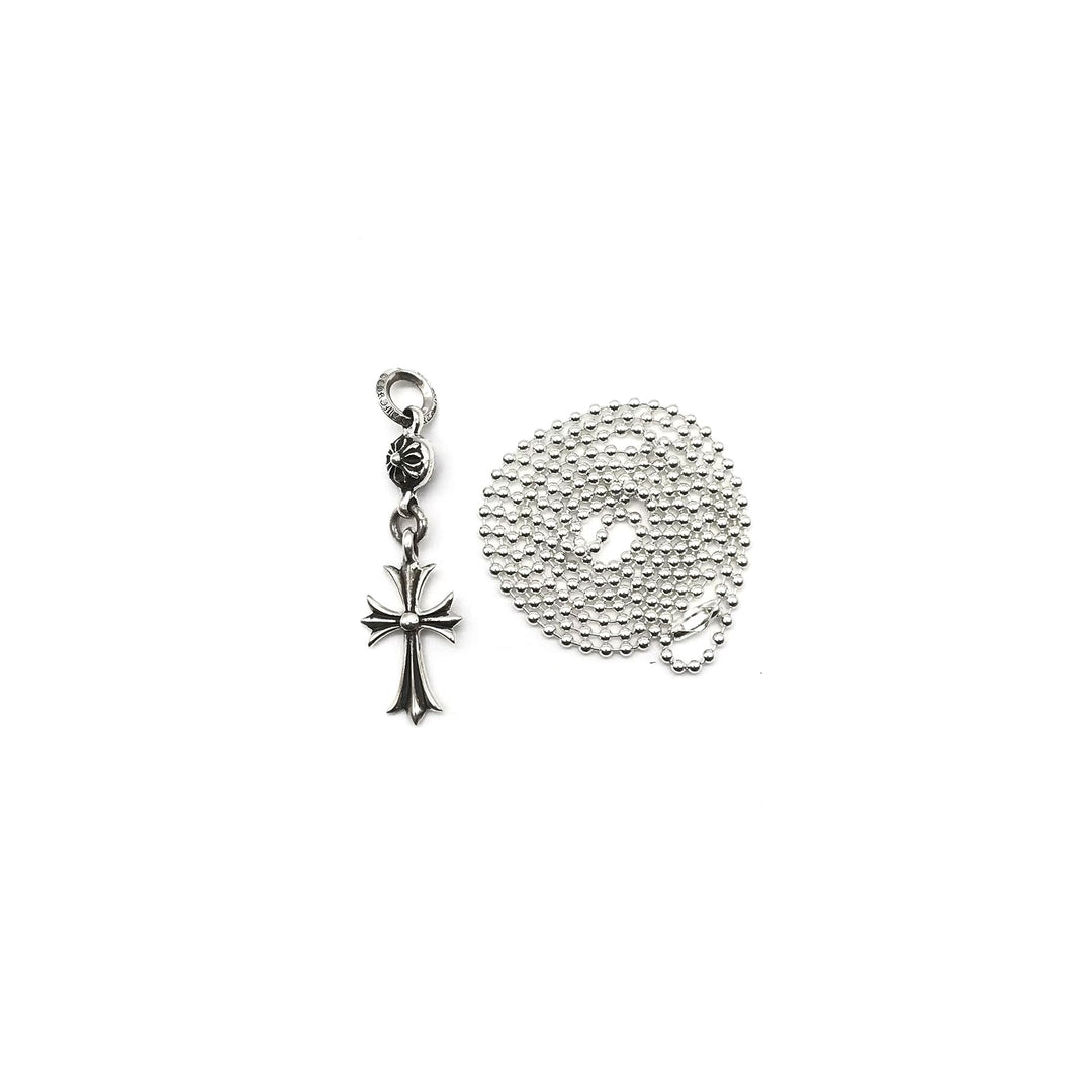 Chrome Hearts Silver 1 Ball Tiny Cross Ball Chain Necklace - SHENGLI ROAD MARKET
