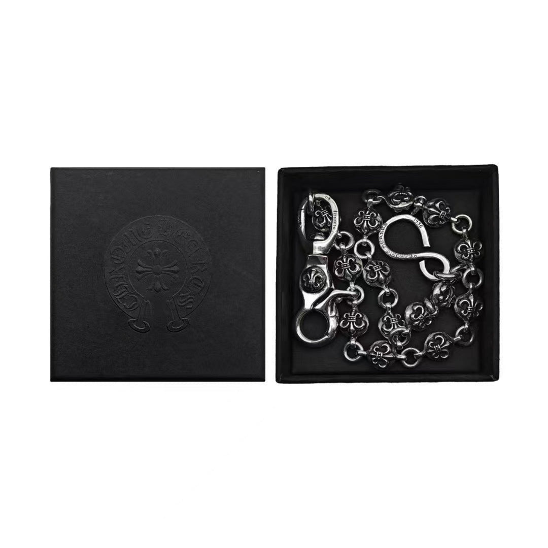 Chrome Hearts Silver 1 Clip BS Fleur Wallet Chain - SHENGLI ROAD MARKET