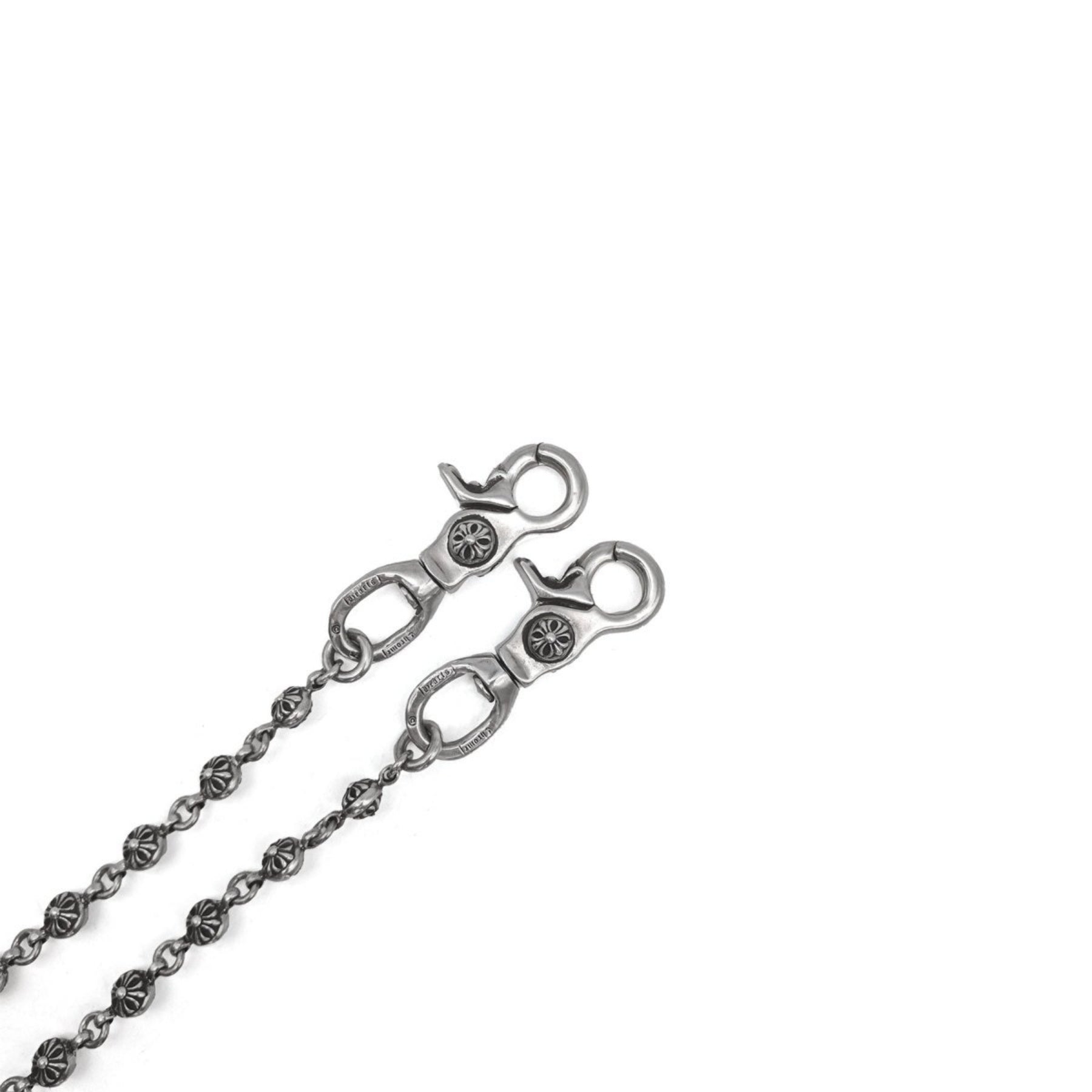 Chrome Hearts Silver Double Lobster Clasp Cross Chain - SRM