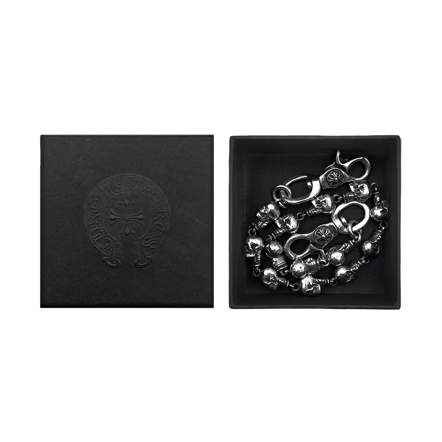 Chrome Hearts Silver 2 Clip Cross Foti Delphino Wallet Chain - SRM