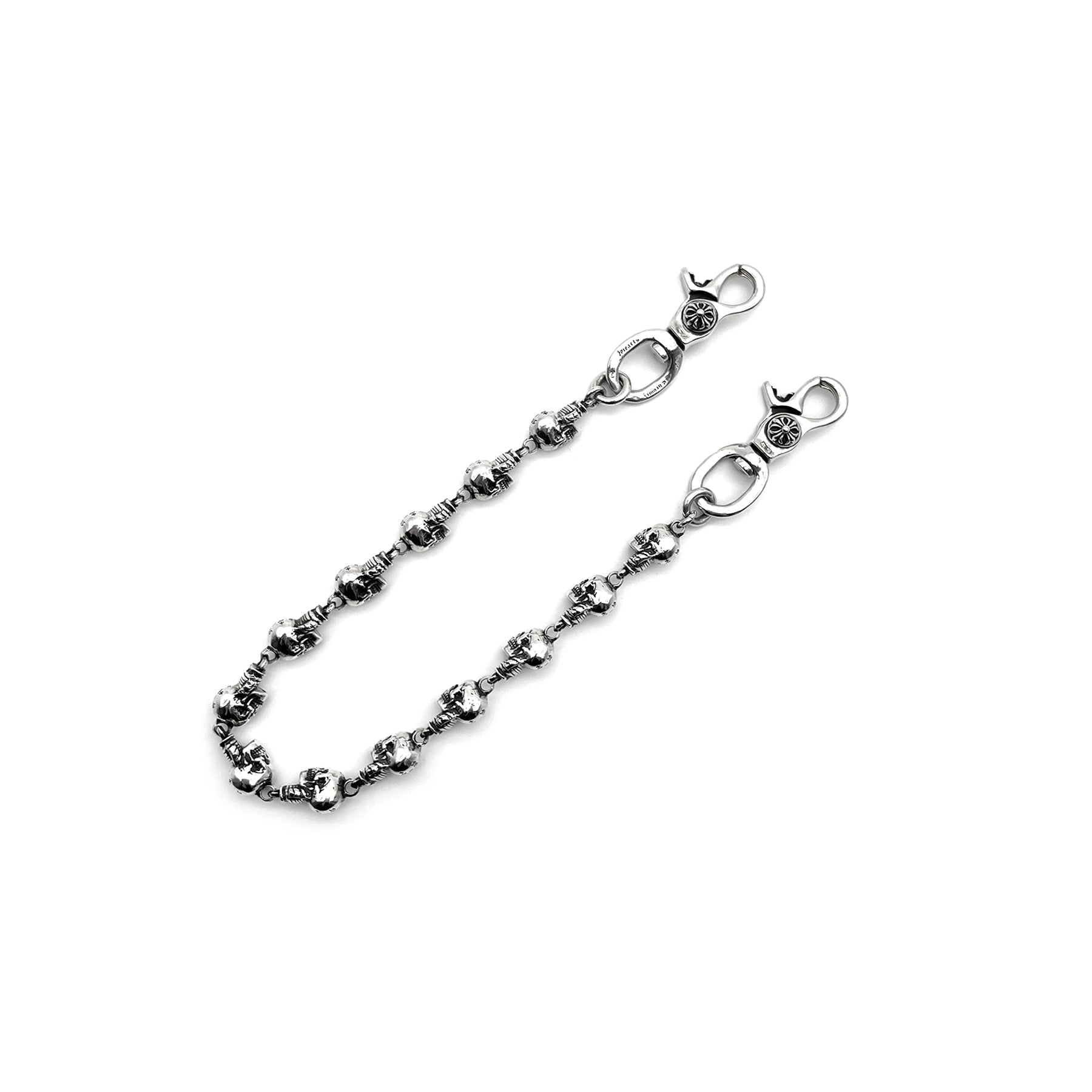 Chrome Hearts Silver 2 Clip Cross Foti Delphino Wallet Chain - SRM