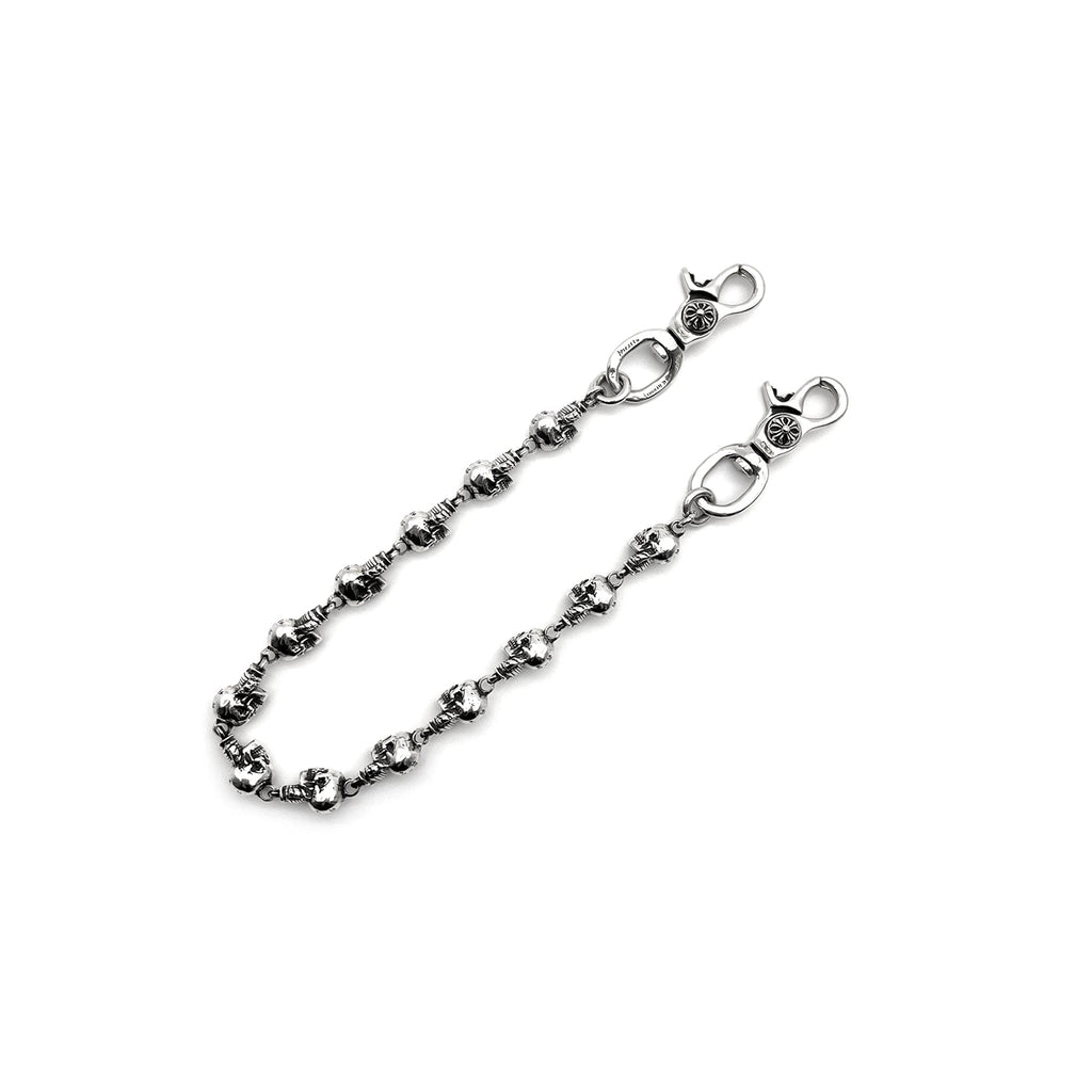 Chrome Hearts Silver 2 Clip Cross Foti Delphino Wallet Chain - SRM