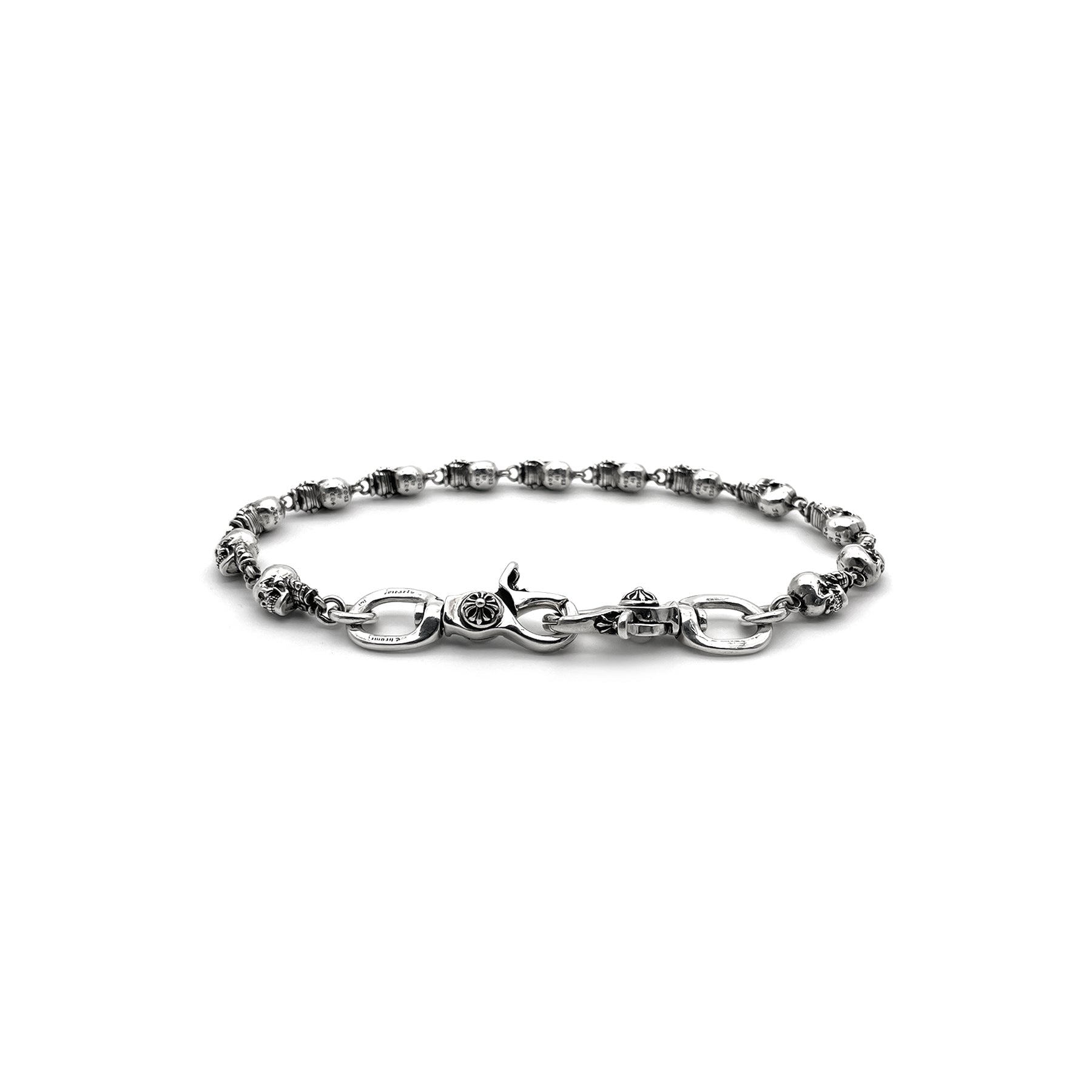 Chrome Hearts Silver 2 Clip Cross Foti Delphino Wallet Chain - SRM