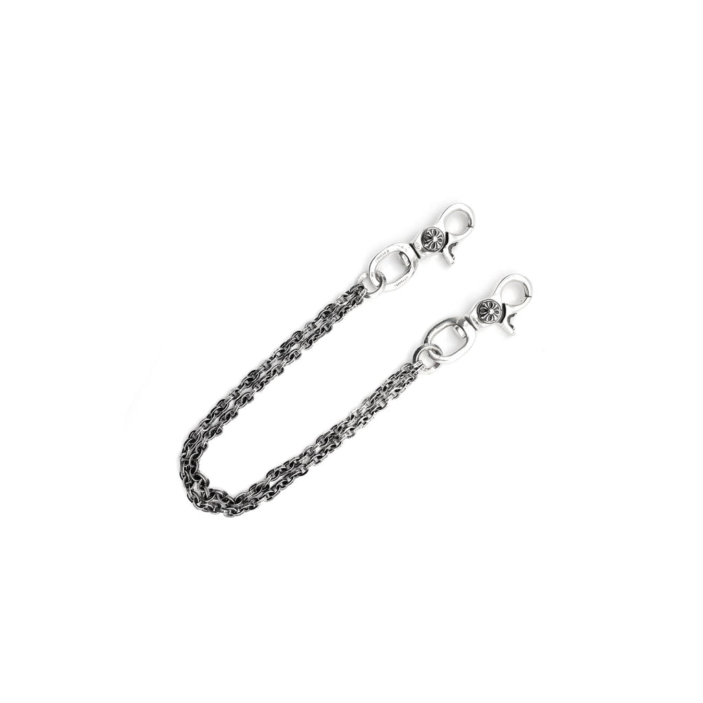 Chrome Hearts Silver 2 Clip Paperchain Wallet Chain - SRM