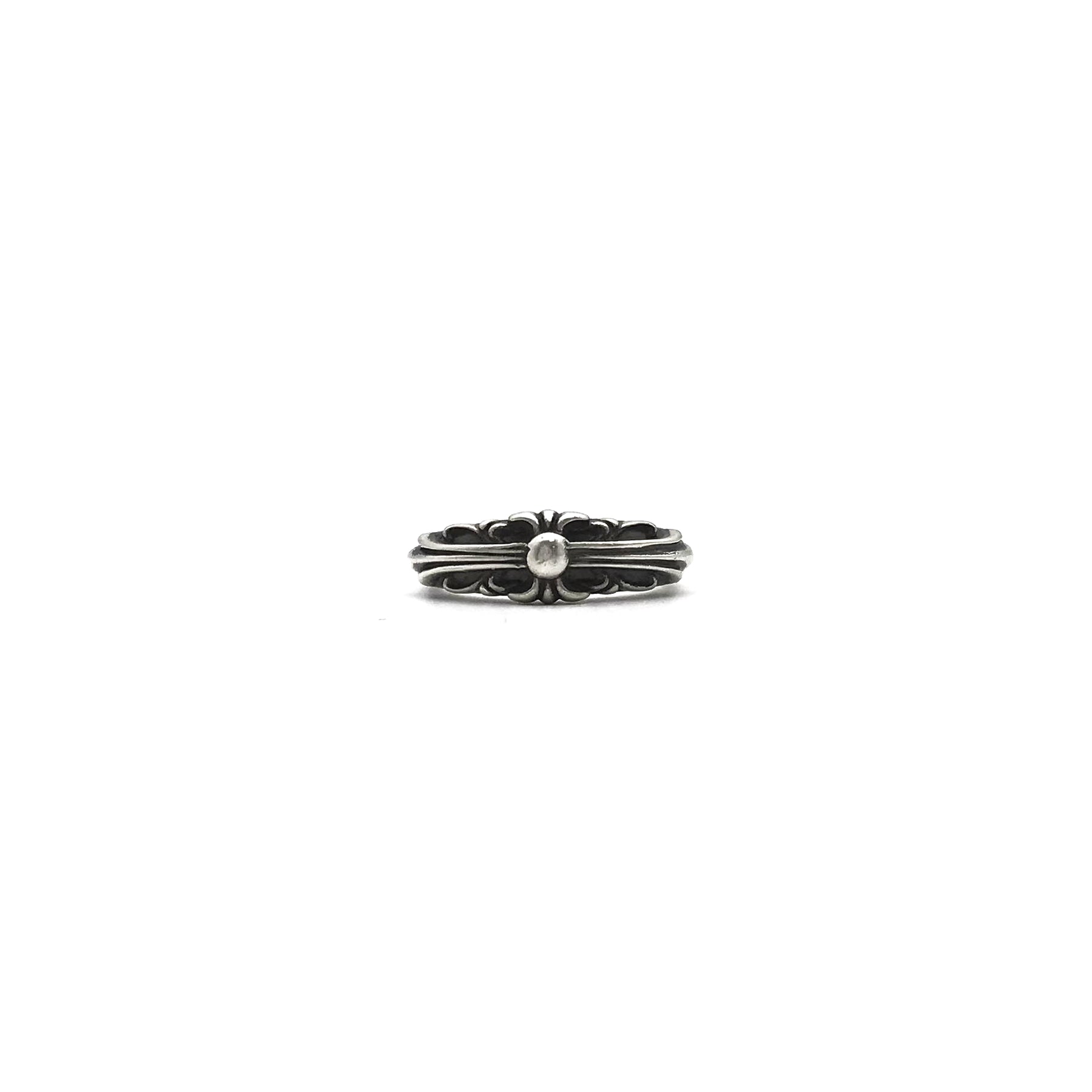 Chrome Hearts Silver Baby Classic Floral Cross Ring - SRM