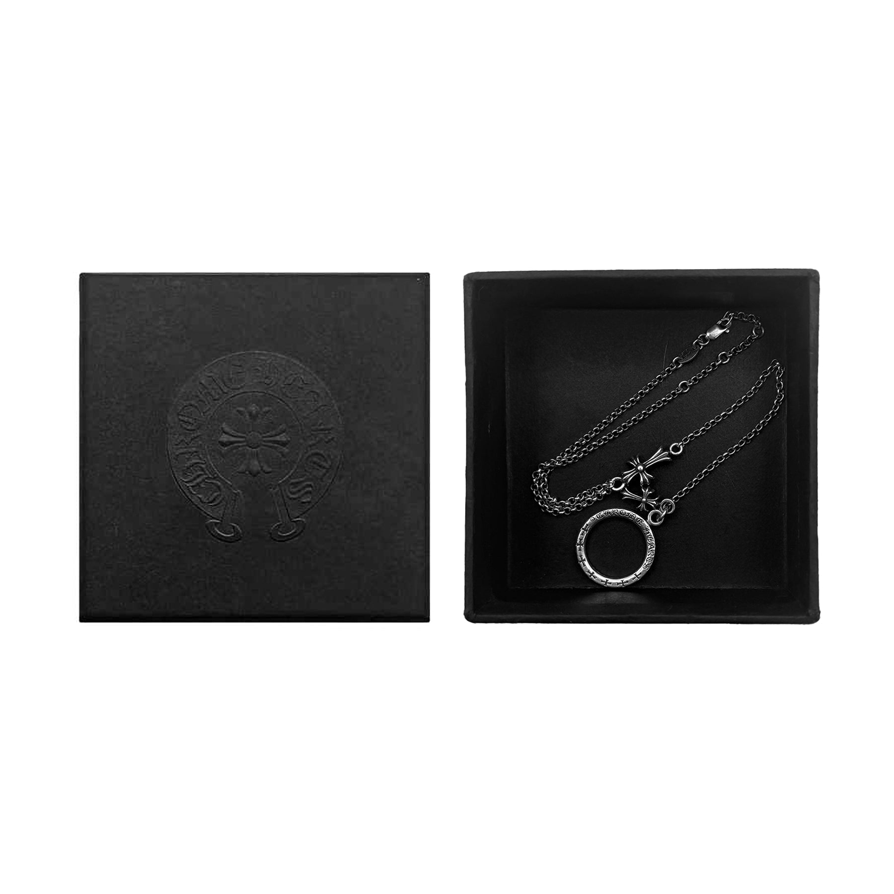 Chrome Hearts Silver Babyfat Bracelet Chain With NTFL Ring - SRM