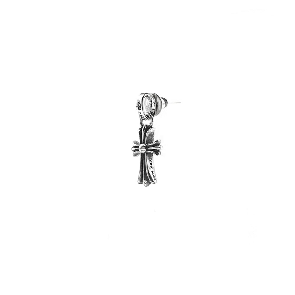 Chrome Hearts Silver Babyfat Cross Earring Drop - SHENGLI ROAD MARKET