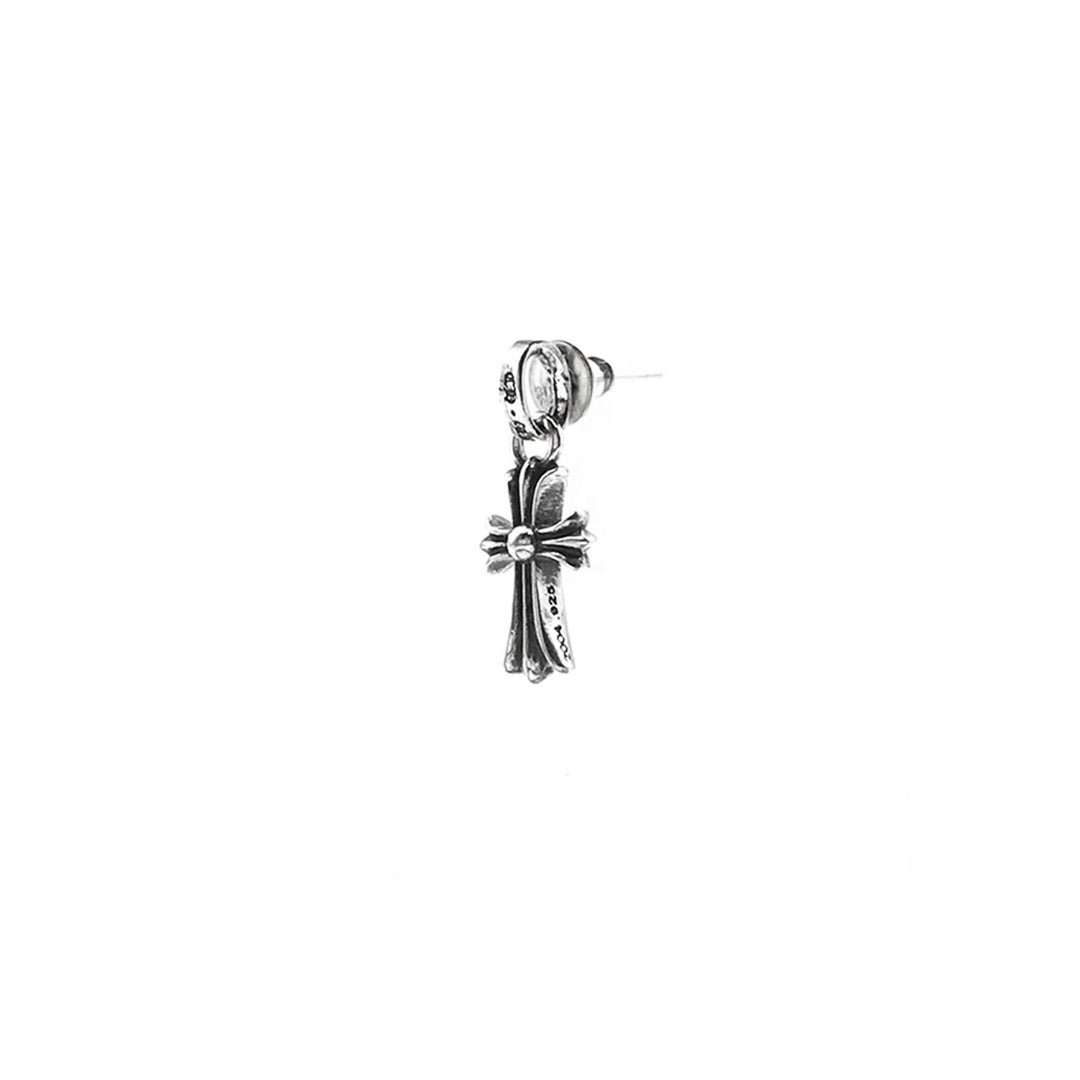 Chrome Hearts Silver Babyfat Cross Earring Drop - SHENGLI ROAD MARKET