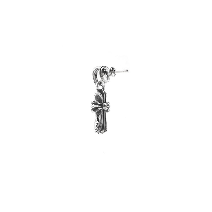 Chrome Hearts Silver Babyfat Cross Earring Drop - SHENGLI ROAD MARKET