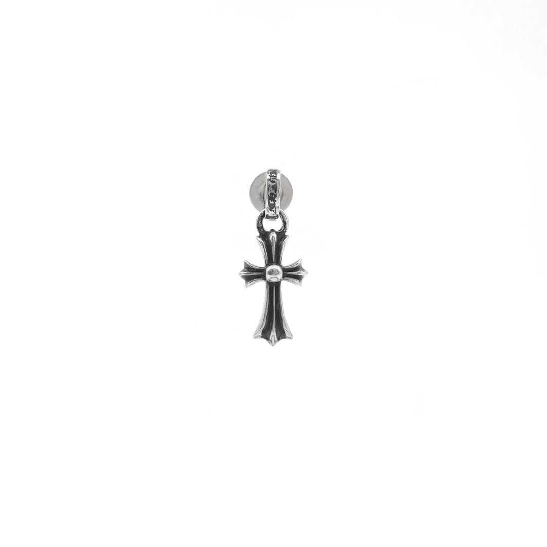 Chrome Hearts Silver Babyfat Cross Earring Drop - SHENGLI ROAD MARKET