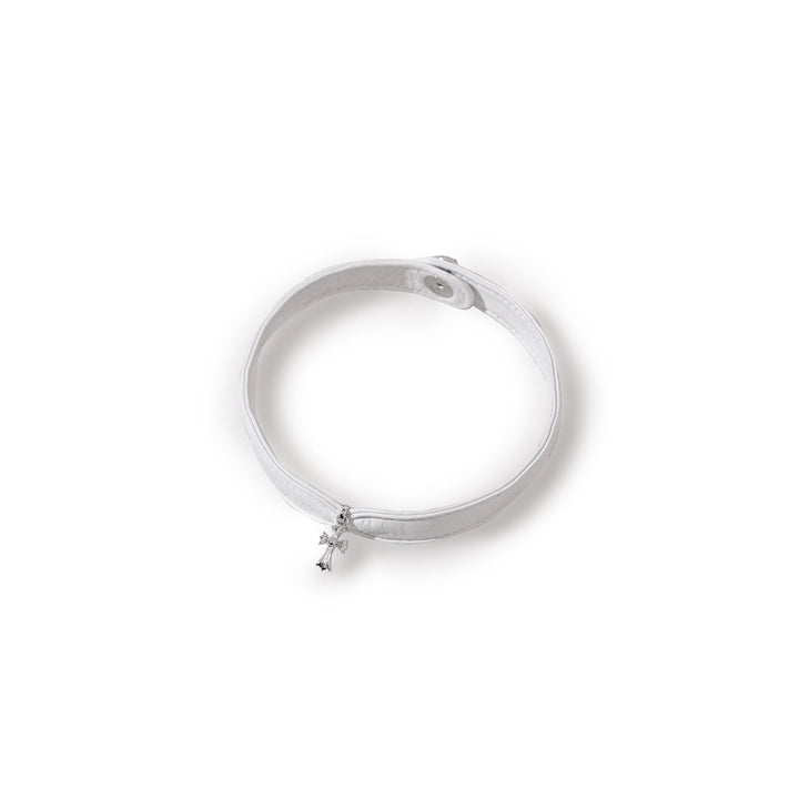 Chrome Hearts Silver Babyfat Cross Pendant Leather Choker - SHENGLI ROAD MARKET