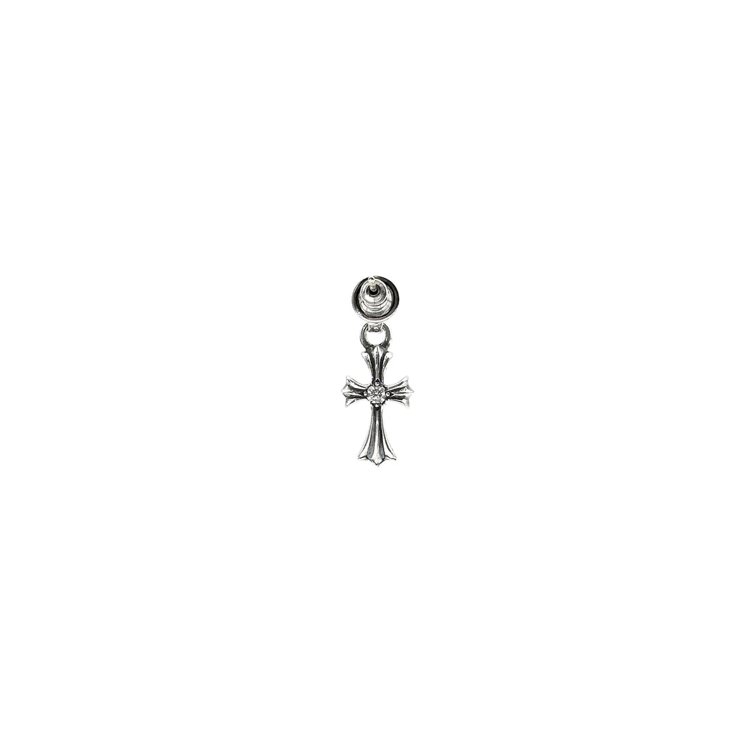 Chrome Hearts Silver Babyfat Single Diamond Earring Drop - SHENGLI ROAD MARKET