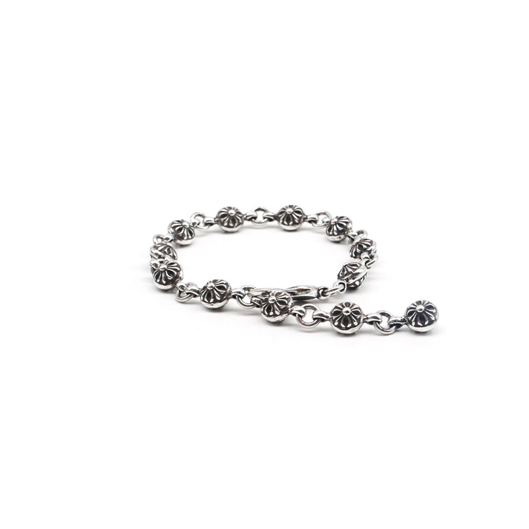 Chrome Hearts Silver Ball Cross Bracelet - SHENGLI ROAD MARKET