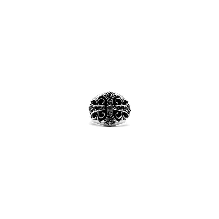 Chrome Hearts Silver Black Diamond Keeper Ring - SHENGLI ROAD MARKET