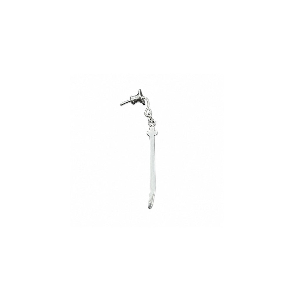 Chrome Hearts Silver Black Diamond Sword Earring Drop - SHENGLI ROAD MARKET