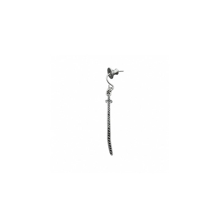 Chrome Hearts Silver Black Diamond Sword Earring Drop - SHENGLI ROAD MARKET