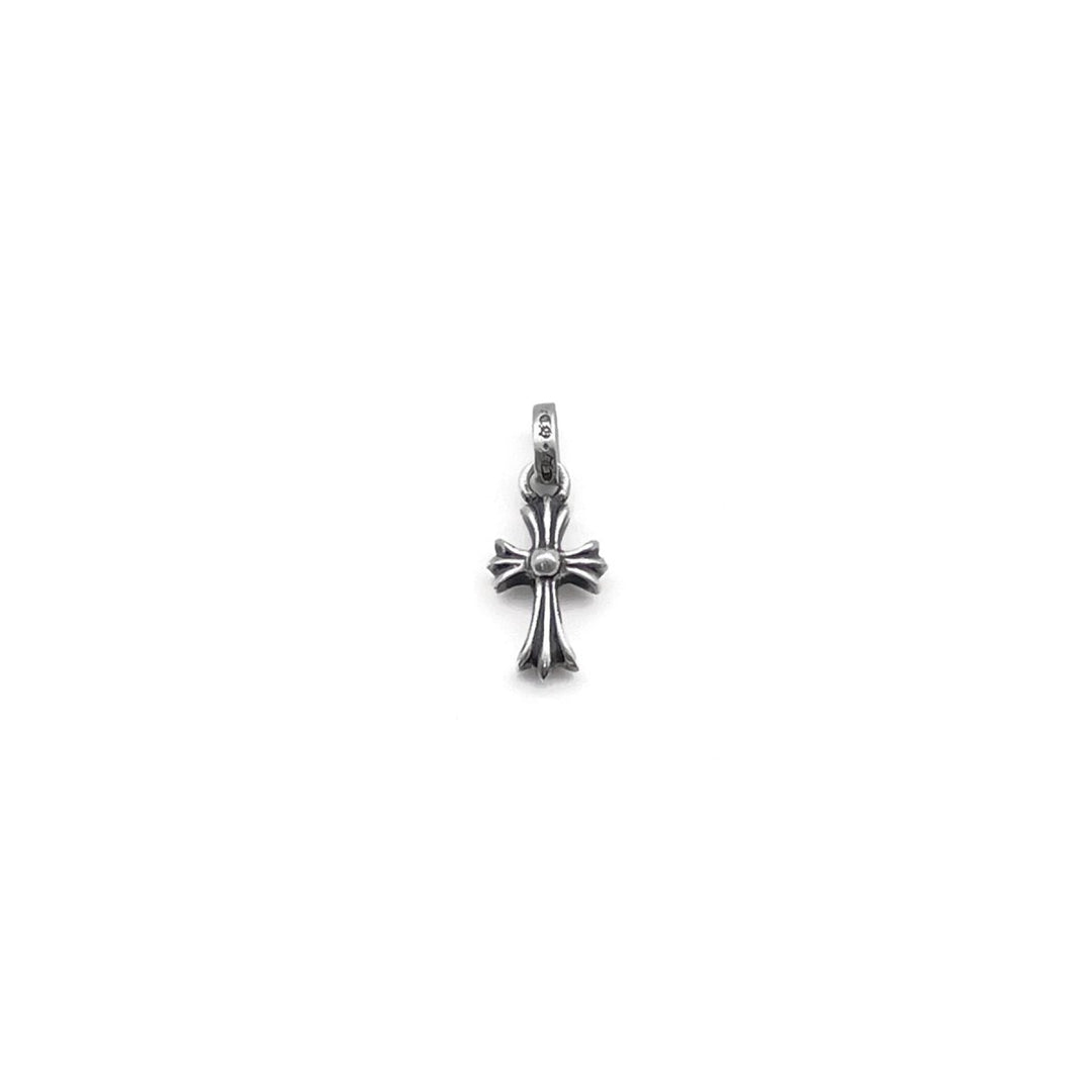 Chrome Hearts Silver Black Diamonds Babyfat Cross Charm Pendant - SHENGLI ROAD MARKET