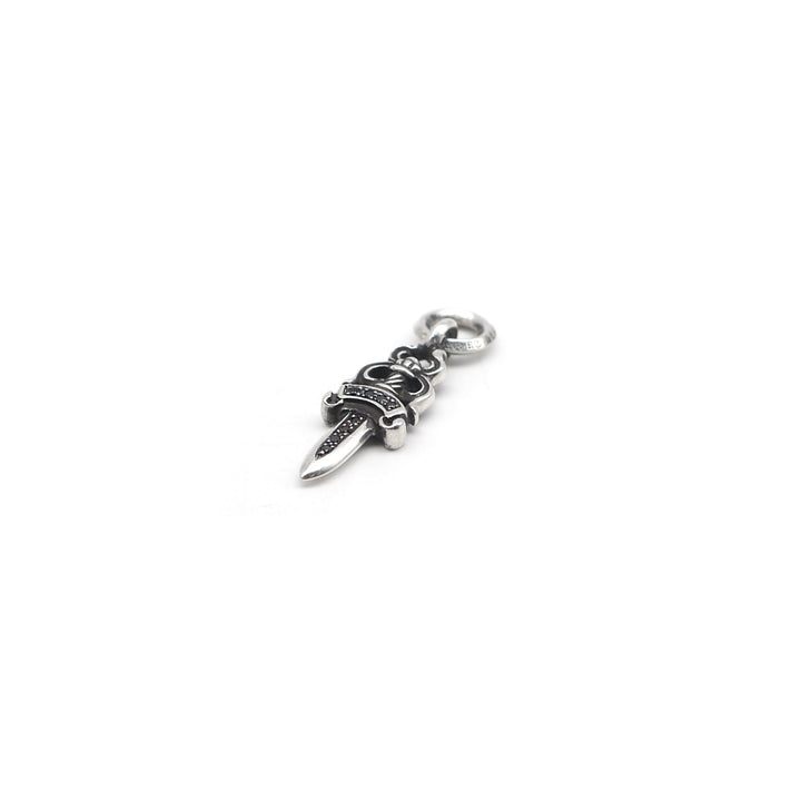 Chrome Hearts Silver Black Diamonds Dagger Pendant - SHENGLI ROAD MARKET