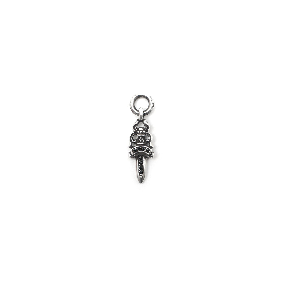 Chrome Hearts Silver Black Diamonds Dagger Pendant - SHENGLI ROAD MARKET