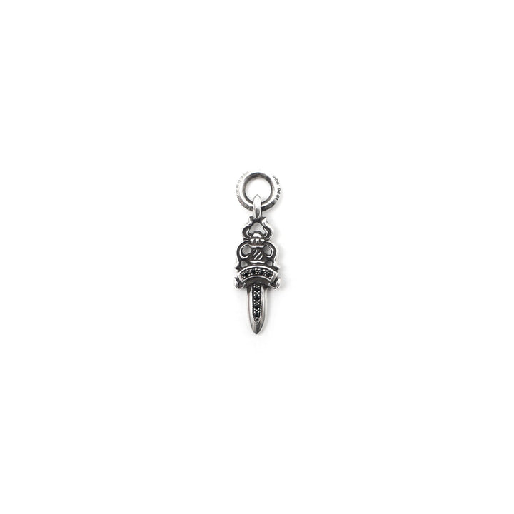 Chrome Hearts Silver Black Diamonds Dagger Pendant - SHENGLI ROAD MARKET