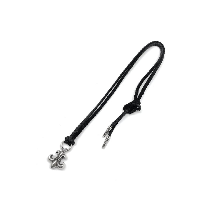Chrome Hearts Silver BS Fleur Leather Braids Chain Necklace - SHENGLI ROAD MARKET