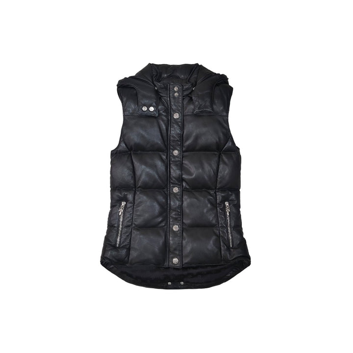 Chrome Hearts Silver Button Black Vest With Detachable Hood - SHENGLI ROAD MARKET