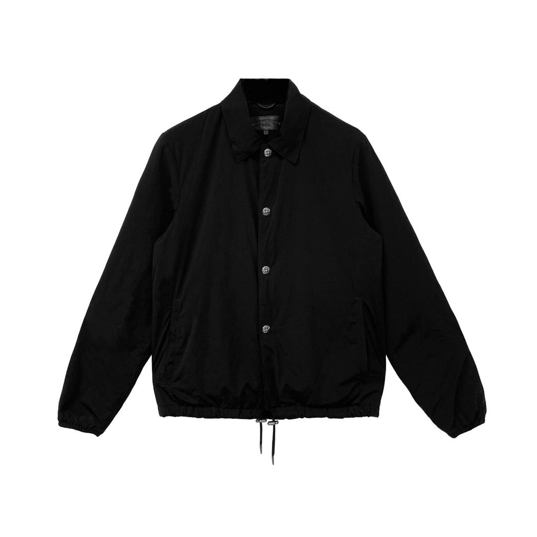 Chrome Hearts Silver Button Drawstring Black Coach Jacket - SHENGLI ROAD MARKET