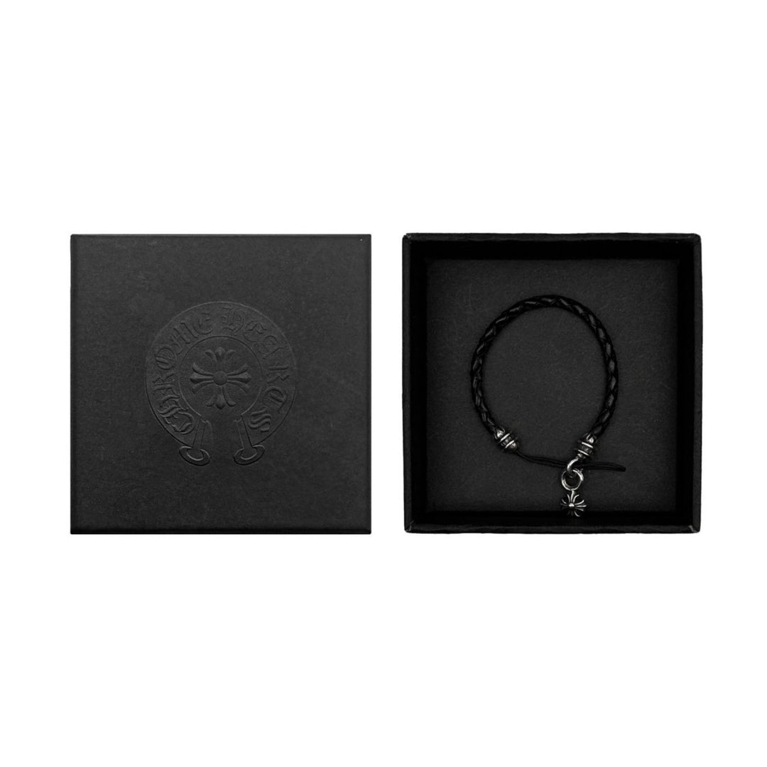 Chrome Hearts Silver CH Plus Braided Leather Phone Strap - SHENGLI ROAD MARKET