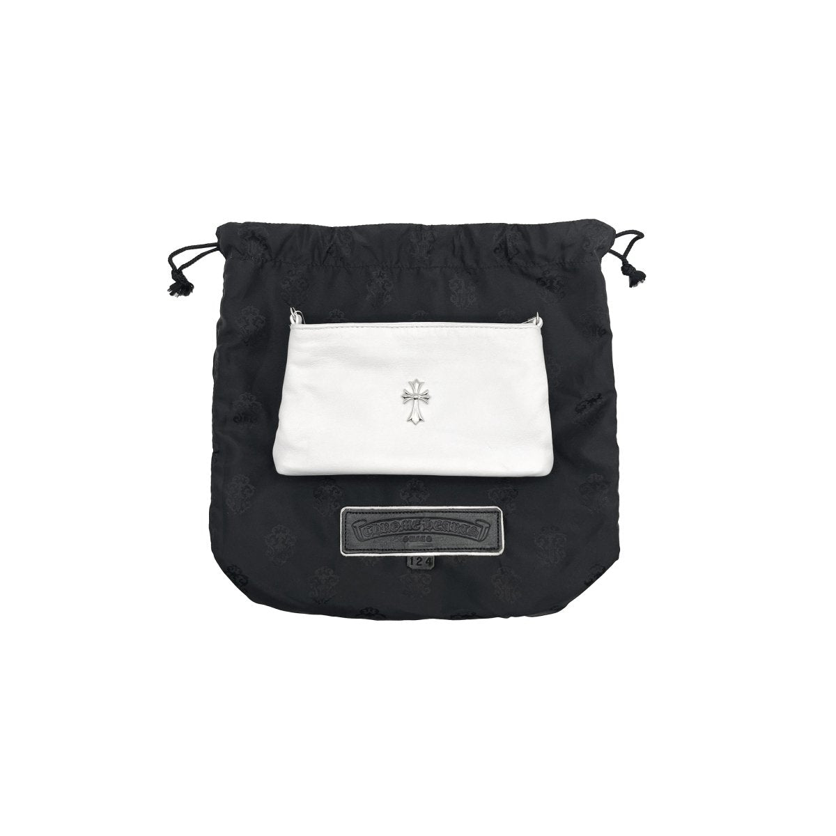 Chrome Hearts Silver Safty Pin Chain White Shoulder Bag