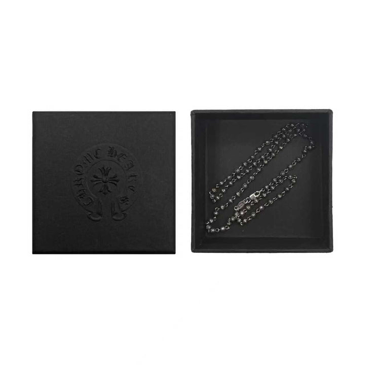 Chrome Hearts Silver Cross Ball Bead Chain Necklace - SHENGLI ROAD MARKET