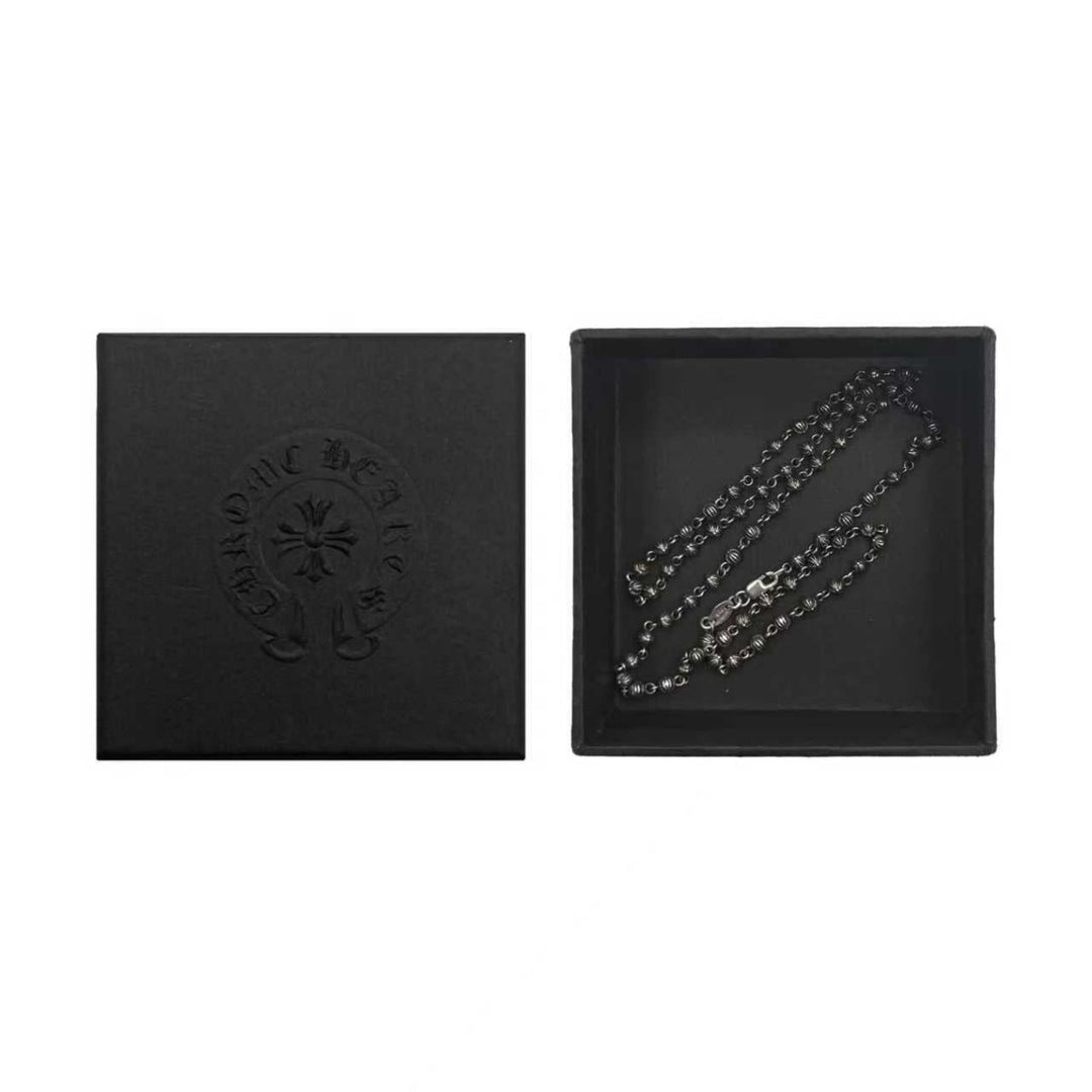 Chrome Hearts Silver Cross Ball Bead Chain Necklace - SHENGLI ROAD MARKET