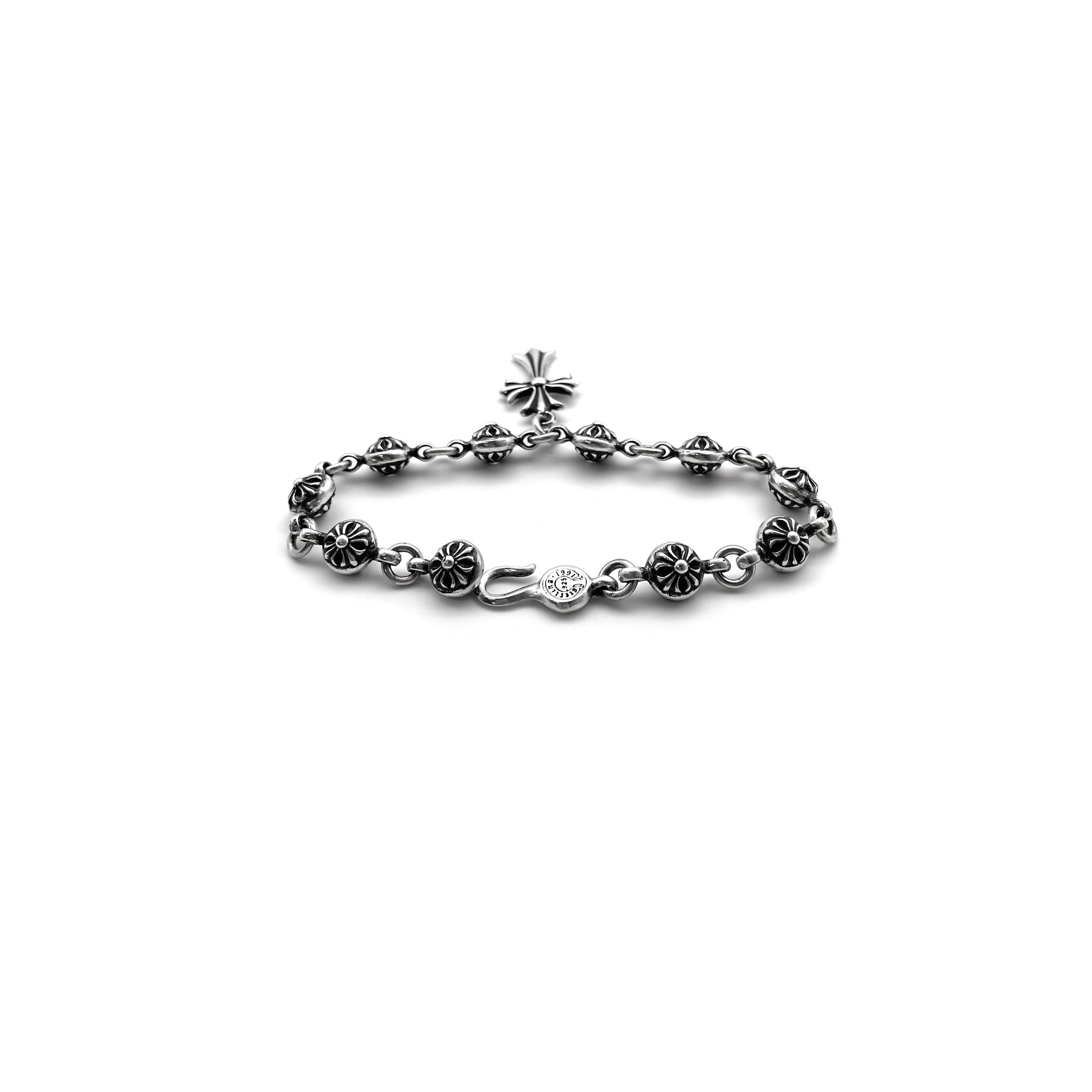 Chrome Hearts Silver Cross Ball Tiny E Bracelet - SRM – SHENGLI