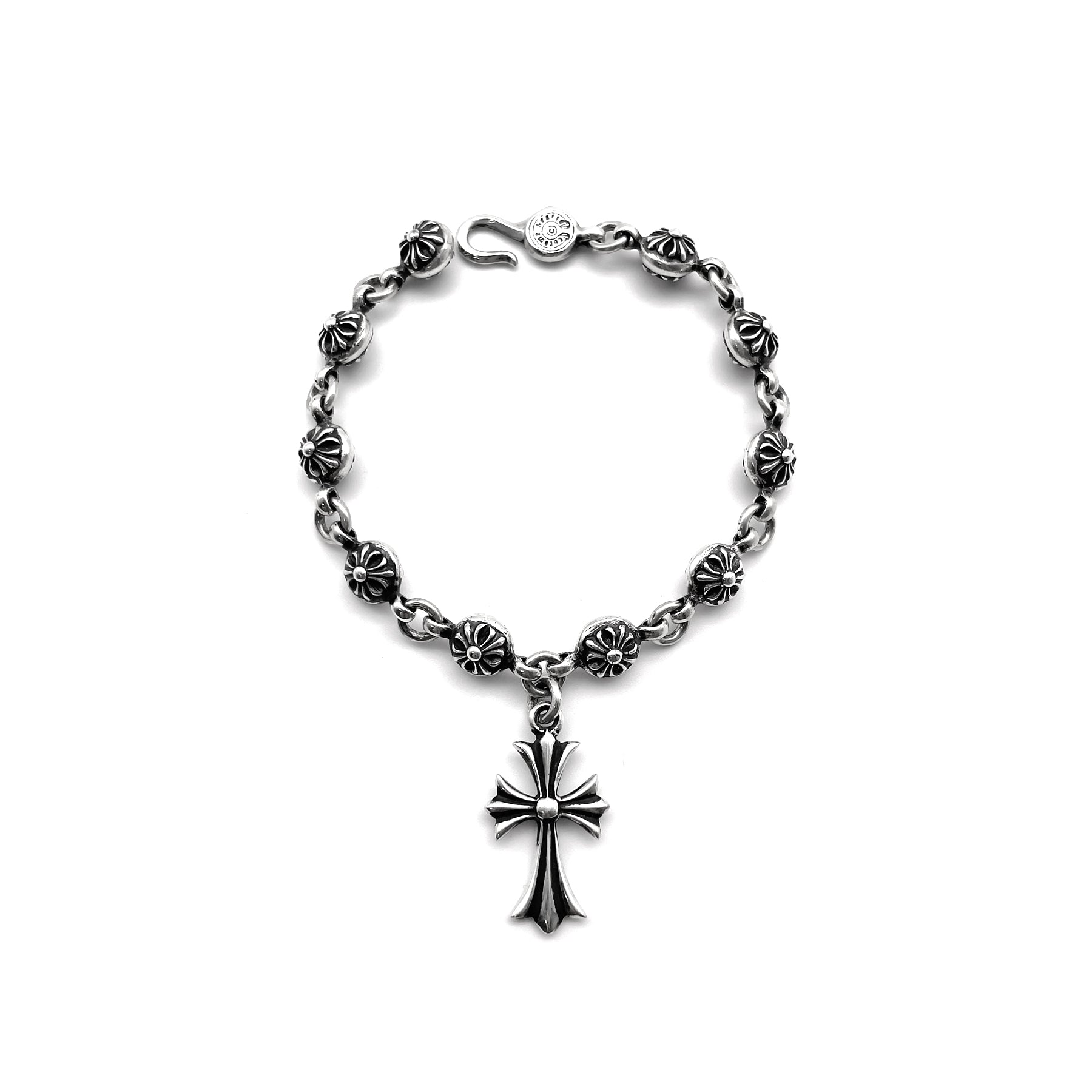 Chrome Hearts Silver Cross Ball Tiny E Bracelet - SRM – SHENGLI