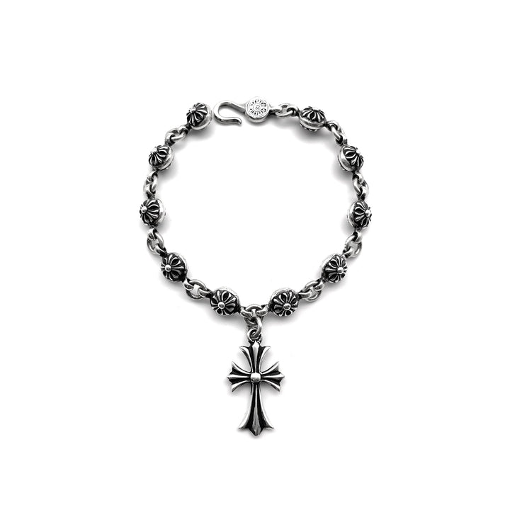 Chrome Hearts Silver Cross Ball Tiny E Bracelet - SHENGLI ROAD MARKET