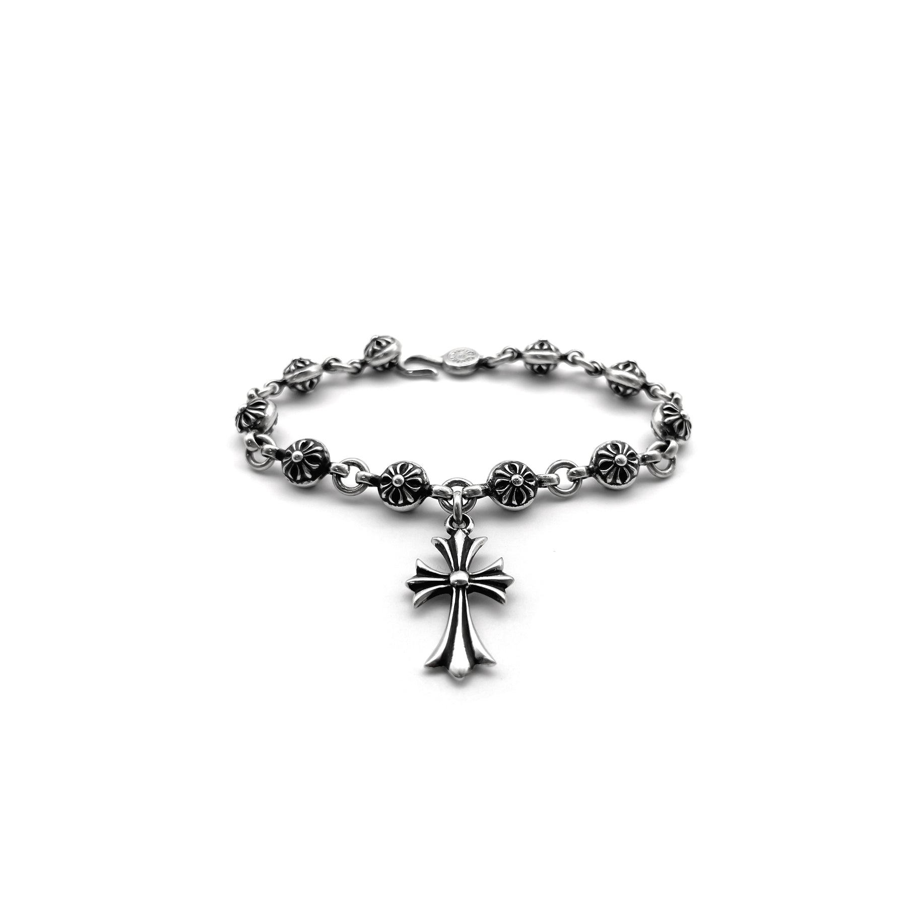 Chrome Hearts Silver Cross Ball Tiny E Bracelet - SRM – SHENGLI