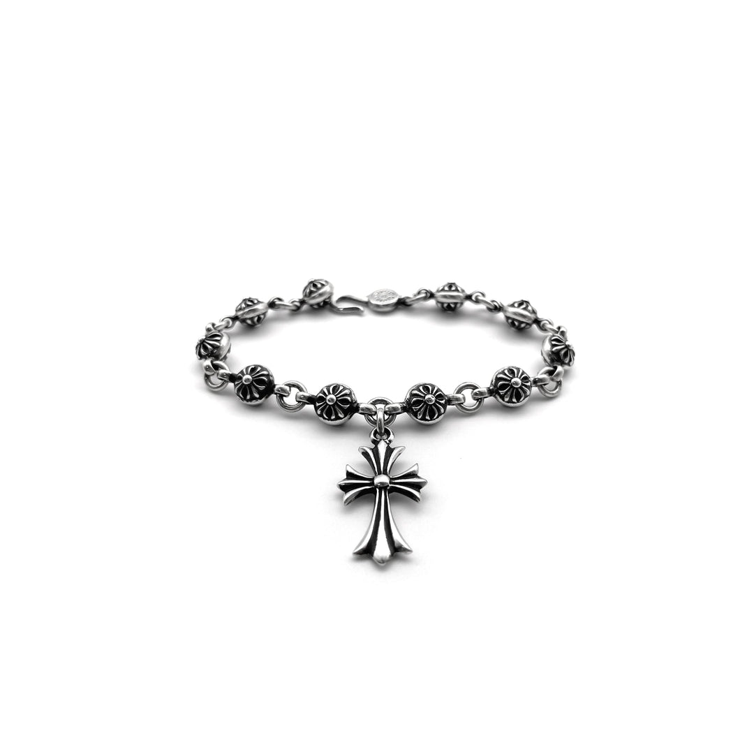 Chrome Hearts Silver Cross Ball Tiny E Bracelet - SHENGLI ROAD MARKET